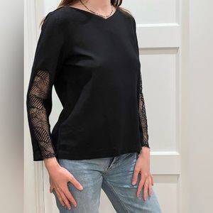 Ba&sh wool and cotton long sleeve tshirt - Black - size M